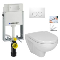 GEBERIT KOMBIFIXBasic vč. bílého tlačítka DELTA 21 + WC JIKA LYRA PLUS + SEDÁTKO DURAPLAST SLOWC