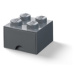 LEGO úložný box 4 s šuplíkem - tmavě šedá