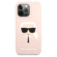 Zadní kryt Karl Lagerfeld Liquid Silicone Karl Head KLHCP13LSLKHP pro Apple iPhone 13 Pro, růžov