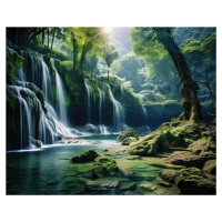 Obrazy na stěnu - Vodopády v pralese 2 Rozměr: 40x50 cm, Rámování: bez rámu a bez vypnutí plátna