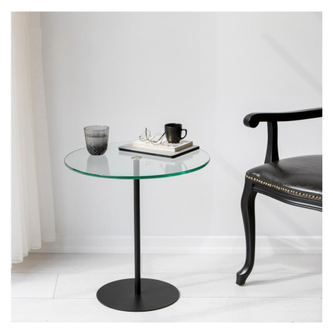 Odkládací stolek CHILL 50x50 cm černá/čirá Donoci