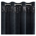 Dekorační vzorovaný velvet závěs s kroužky JASAN černá/černá 140x250 cm (cena za 1 kus) MyBestHo