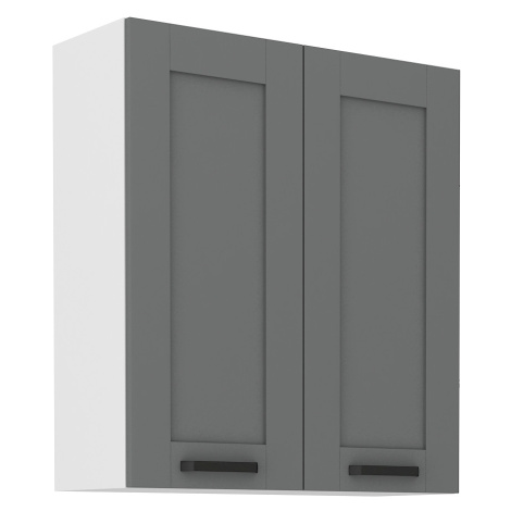 Horní skříňka Luna 80 G-90 2F Barva korpusu: Bílá, Barva dvířek: Dust Grey