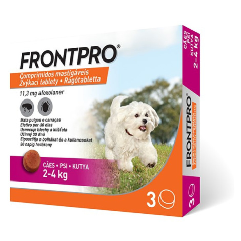 Frontpro antiparazitární žvýkací tablety pro psy (2-4 kg) 3 tablety