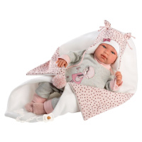 Llorens 84460 NEW BORN - realistická panenka miminko se zvuky a měkkým látkovým tělem 44cm