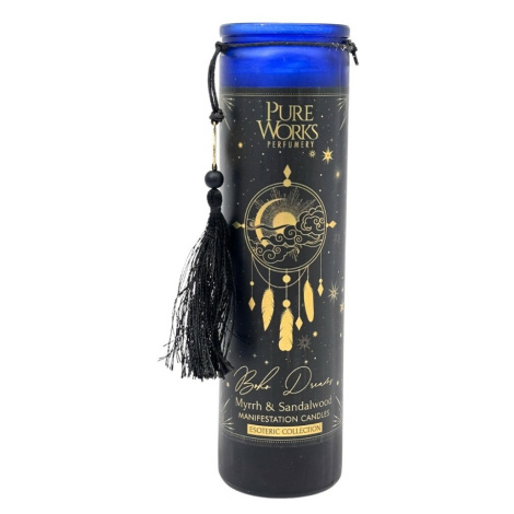 Arome Organická svíce 300 g v barevné vysoké sklenici se střapcem, Myrrh&Sandalwood