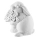 Rosenthal velikonoční porcelánová dekorace Zajíc s kyticí, white biscuit, 10 cm