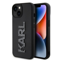 Karl Lagerfeld 3D Rubber Glitter Logo zadní kryt pro iPhone 15 Plus černý