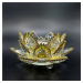 Křišťálové sklo - Svícen lotosový květ s minerály Basic, Žlutá