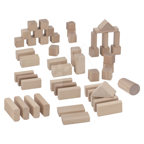Dřevěné kostky Natural Wooden Blocks Eichhorn v přírodní barvě 50 kusů velikost 25 mm od 12 měsí