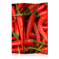 Paraván Chili pepper - background Dekorhome 225x172 cm (5-dílný),Paraván Chili pepper - backgrou