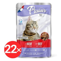 Plaisir Cat kapsička hovězí + krocan 22 × 100 g