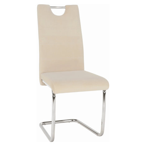Jídelní židle, béžová Dulux Velvet látka, ABIRA NEW Tempo Kondela