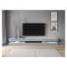 Vivaldi TV stolek Fly s LED osvětlením 280 cm bílý mat/šedý lesk