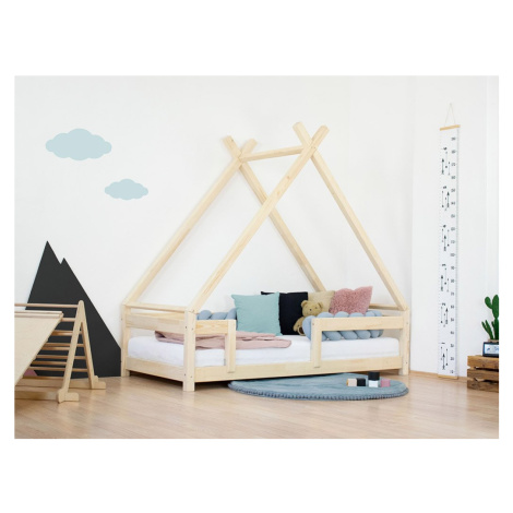 Benlemi Dětská domečková postel TAHUKA ve tvaru týpí s bezpečnostní zábranou Zvolte barvu: Béžov