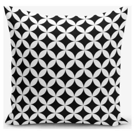 Černo-bílý povlak na polštář s příměsí bavlny Minimalist Cushion Covers Black White Geometric, 4