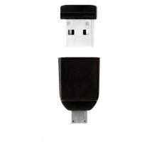 VERBATIM Flash Disk 16GB Store 'n' Stay NANO + micro USB OTG adaptér, USB 2.0, černá