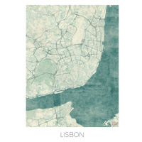 Mapa Lisbon, Hubert Roguski, 30 × 40 cm