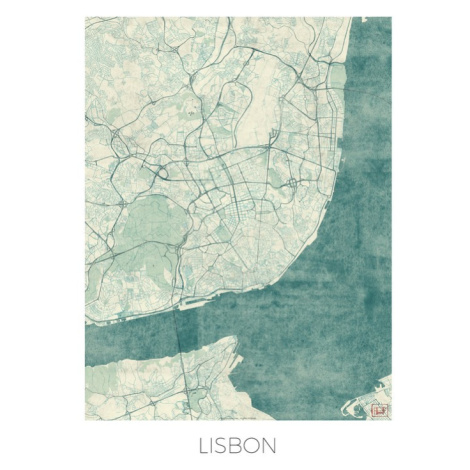 Mapa Lisbon, Hubert Roguski, 30 × 40 cm