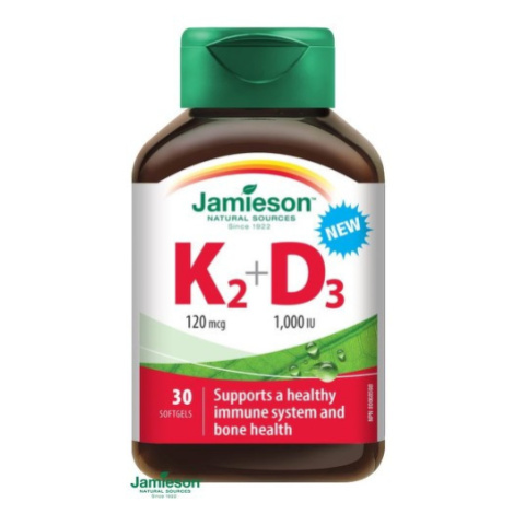 JAMIESON Vitamíny K2 120mcg a D3 1000 IU cps.30