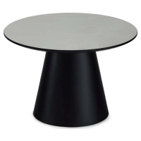 Konferenční stolek ve světle šedé a černé barvě s deskou v dekoru mramoru ø 60 cm Tango – Furnho