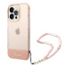 Guess GUHCP14LHGCOHP hard silikonové pouzdro iPhone 14 PRO 6.1" pink Translucent Pearl Strap