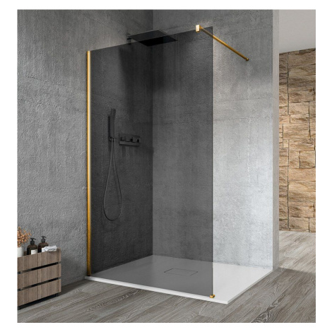 GELCO VARIO GOLD MATT jednodílná sprchová zástěna k instalaci ke stěně, kouřové sklo, 1000 GX131