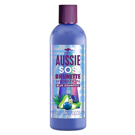 Aussie SOS Hydratační Veganský Modrý Šampon Pro Tmavé Vlasy, 290 ml