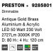 NOVA LUCE závěsné svítidlo PRESTON antický zlatý mosazný hliník a akryl LED 50W 230V 3000K IP20 