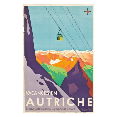 Austrian School, - Obrazová reprodukce Vacations in Austria, (26.7 x 40 cm)