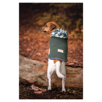 Vsepropejska Bona bunda pro psa s maskáčovou kapucí Barva: Zelená, Délka zad (cm): 31, Obvod hru
