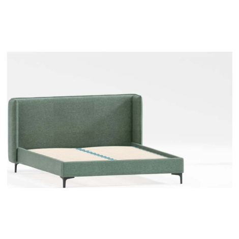 Zelená čalouněná dvoulůžková postel s roštem 160x200 cm Basti – Ropez