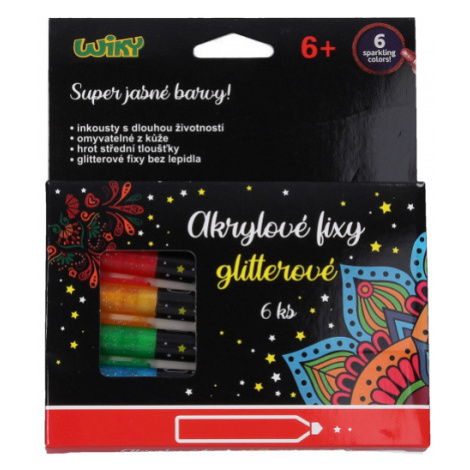 Akrylové fixy glitter 6ks Wiky