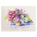 Ilustrace Bouquet of white and violet lilacs, DeepGreen, 40 × 30 cm