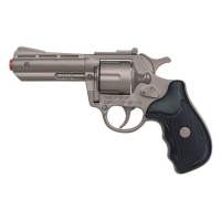 Gonher policejní revolver kovový stříbrný 8 ran, 16,5 x 10,5 cm