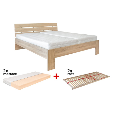 Ahorn Set IVONA - variabilní kombinace postele 180 x 200 cm, roštů a matrací - set postel + 2 ro