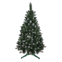 Zasněžený umělý vánoční stromeček borovice s šiškami 150 cm