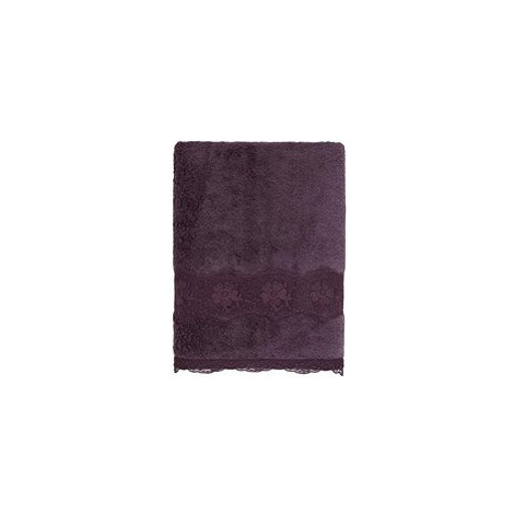 Soft Cotton Ručník Stella s krajkou 50 × 100 cm, švestková