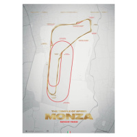 Umělecký tisk Monza Circuit - Track Evolution - The Temple of Speed, Automobilist, 50 × 70 cm