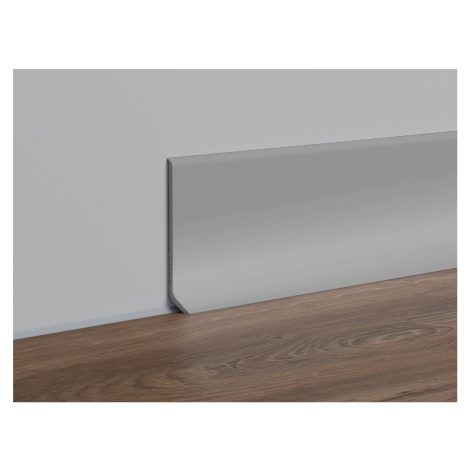 Profil-EU soklová lišta PVC stříbrošedá, délka 250 cm, výška 4 cm, SKPVCST