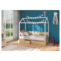 Dětská postel Otello se zábranou Barva korpusu: Bílá, Rozměr: 190 x 87 cm, Rám: Růžová