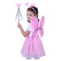 Rappa Dětský kostým tutu sukně růžový motýl s křídly