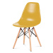Jídelní židle, plast žlutý / masiv buk / kov černý CT-758 YEL