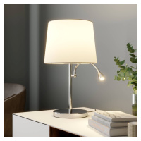 Lindby Textilní stolní lampa Benjiro, LED lampa na čtení