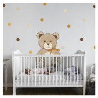 Nálepka do dětského pokoje v podobě medvěda s mašlí