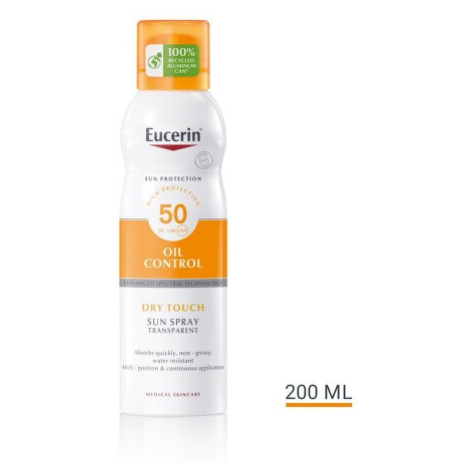 EUCERIN SUN Transparentní sprej na opalování Dry Touch Sensitive Protect SPF 50 200 ml