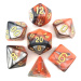 TLAMA games Sada 7 dvoubarevných perleťových kostek pro RPG Barva: azurová / bronzová