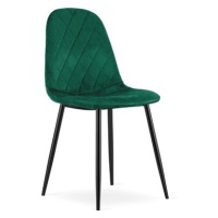 TEXTILOMANIE Zelená sametová židle Asti s černými nohami