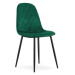 TEXTILOMANIE Zelená sametová židle Asti s černými nohami
