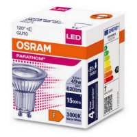 LED žárovka GU10 PAR16 OSRAM PARATHOM 6,9W (50W) teplá bílá (3000K), reflektor 120°